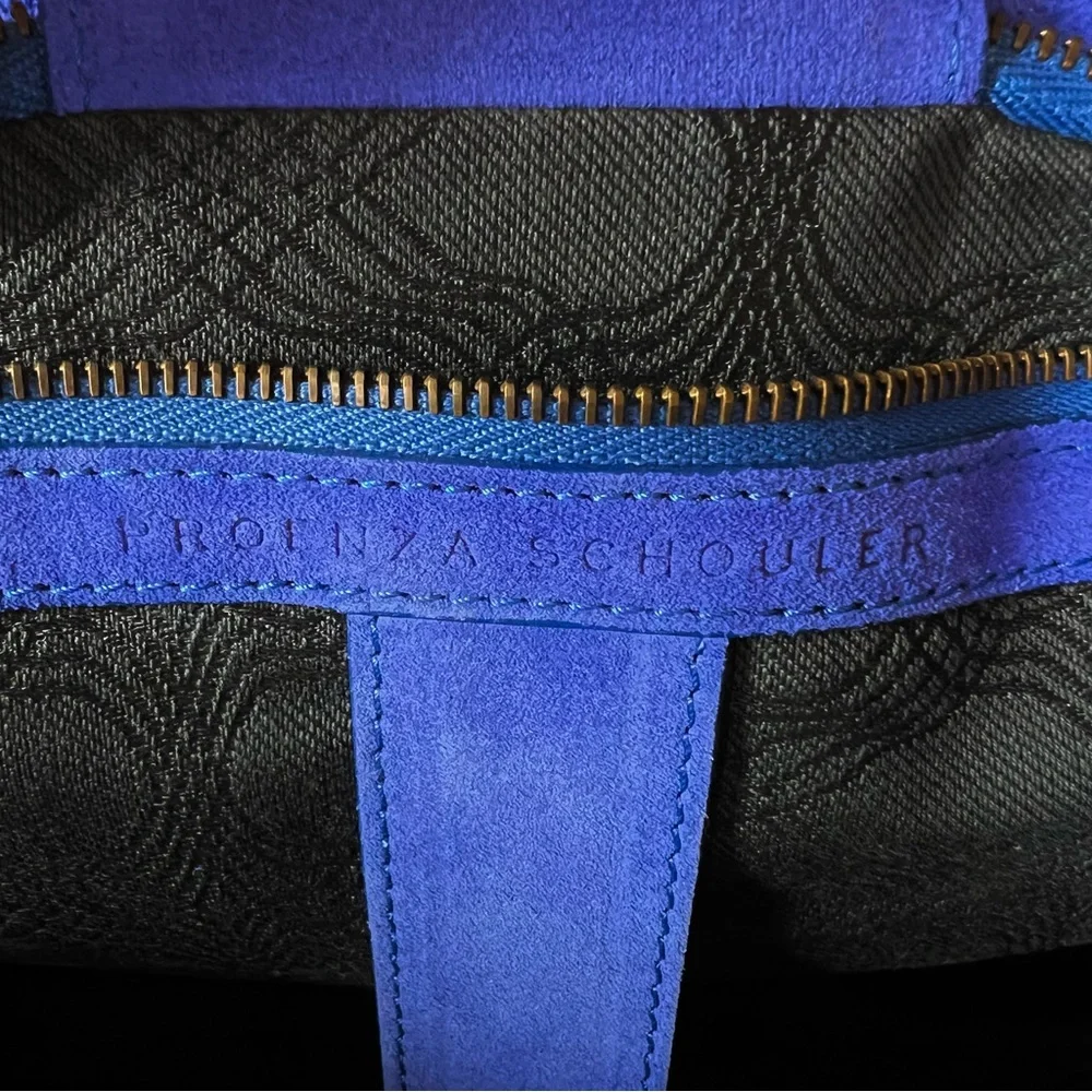 🆕🩷PROENZA SCHOULER Iconic Suede PS1 Shoulder Bag Satchel • *LARGE* • COBALT BLUE